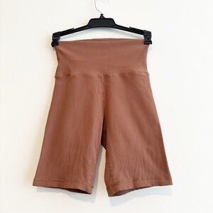 aerie Ribbed High-Waist Bike Shorts - Brown